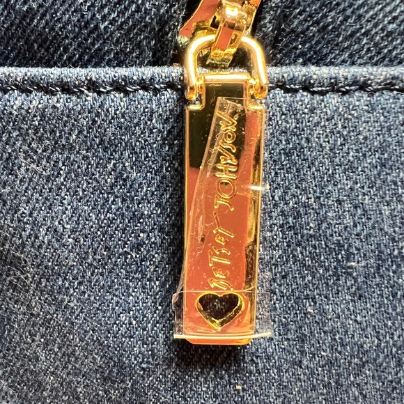 Betsy Johnson NWT Denim Blue Quilted Backpack with Small  Brown Purse (P034) - Picture 12 of 16